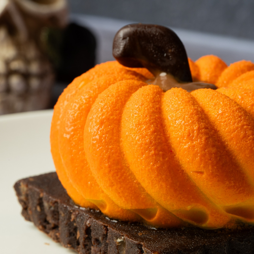 Calabaza de brownie con lúcuma