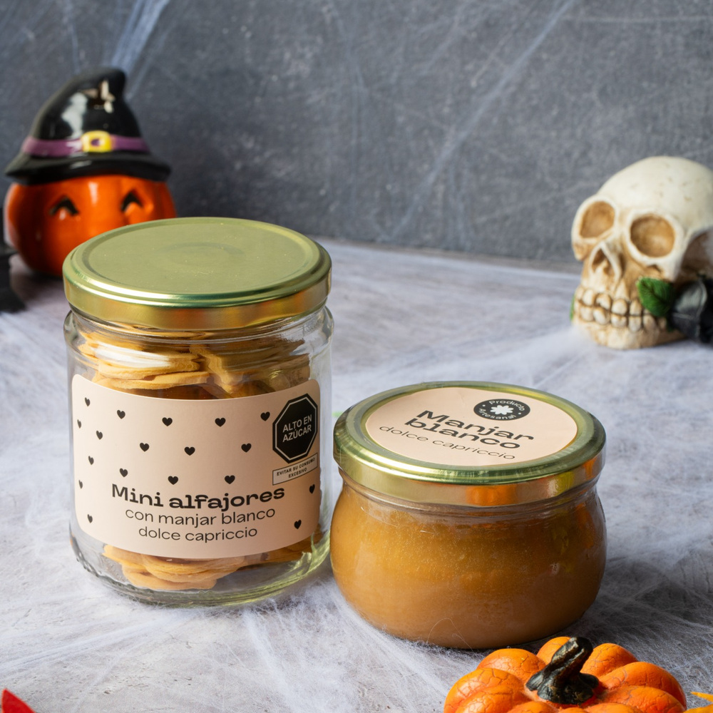 Pack de mini alfajores y manjar de Halloween